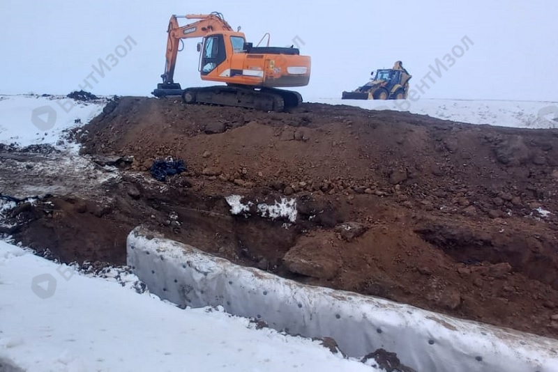 Бентонитовые маты Masterbent P для гидроизоляции водоотводной канавы в Самарской области<br />